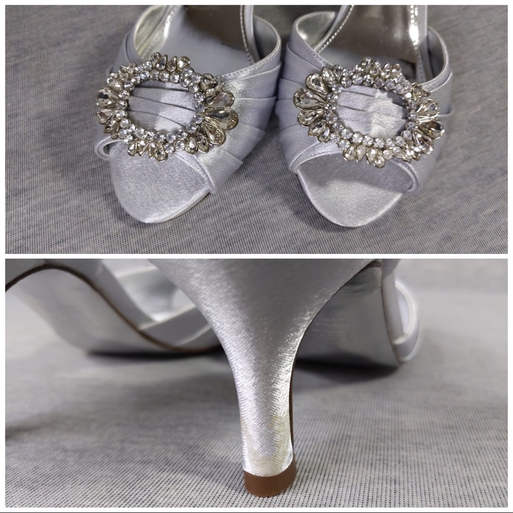 3x 👯♀️Host Pick⚡️ Nina NY Crystah Peep Toe Embellished Pump - Picture 12 of 15
